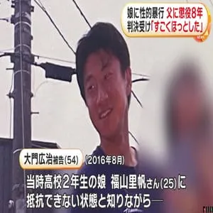 抵抗できない状態と知りながら当時高校生の娘に性的暴行を加えた罪に問われた父親（54）に懲役8年判決　被害女性「すごくほっとした」　富山地裁