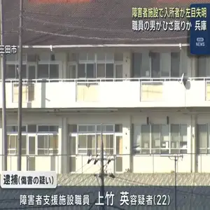 兵庫県の障害者支援施設で入所者の顔を膝蹴りし、眼球を破裂