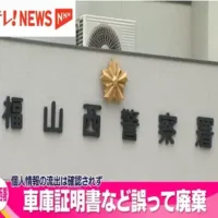 個人情報を含む文書・計64冊を誤廃棄　車庫証明書など　広島県警