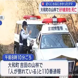 わなにかかったクマに襲われたか　宮城・大和町で８９歳男性死亡