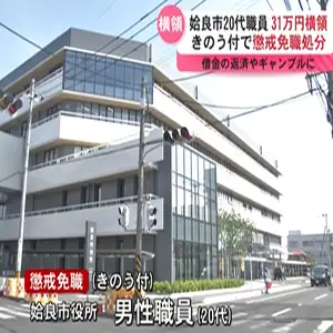 約31万円を横領　姶良市20代職員が懲戒免職処分　借金の返済などに充てる