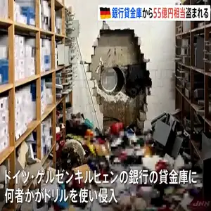 クリスマス休暇中に55億円相当盗まれる　ドイツの貸金庫にドリルで侵入 顧客は2500人以上か