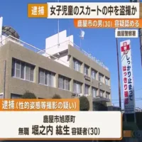 女子児童のスカートの中を盗撮か　鹿屋市の男（３０）容疑認める