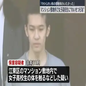 女子高校生にわいせつ行為か　21歳男を逮捕