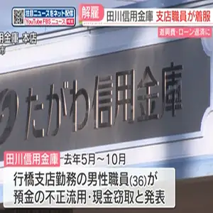 田川信用金庫の支店職員が1060万円を着服　遊興費・ローン返済に使用