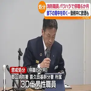 部下に7人分のファストフードを自腹で買いに行かせる、業務中に飲酒　郡山消防職員3人を懲戒処分