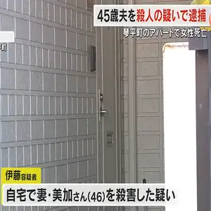 琴平町のアパートで４６歳の妻を殺害した疑い　４５歳の夫逮捕　香川
