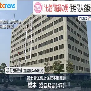 第７管区海上保安本部職員の男　住居侵入容疑で現行犯逮捕