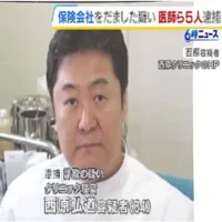 保険会社から入院給付金など約２９５万円をだまし取ったか　医師ら５人逮捕
