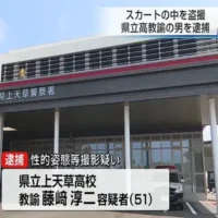 商業施設で女性のスカートの中を盗撮した疑いで高校教諭の男を逮捕　熊本市