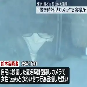 男が置き時計型隠しカメラで女性とのわいせつ行為を盗撮　東京・中央区