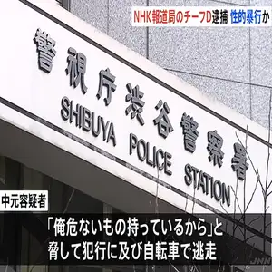 NHK報道局スポーツセンターの男（50）が20代女性に性的暴行疑いで逮捕