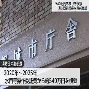都城市消防団の40代副部長が540万円あまりを横領　懲戒免職処分